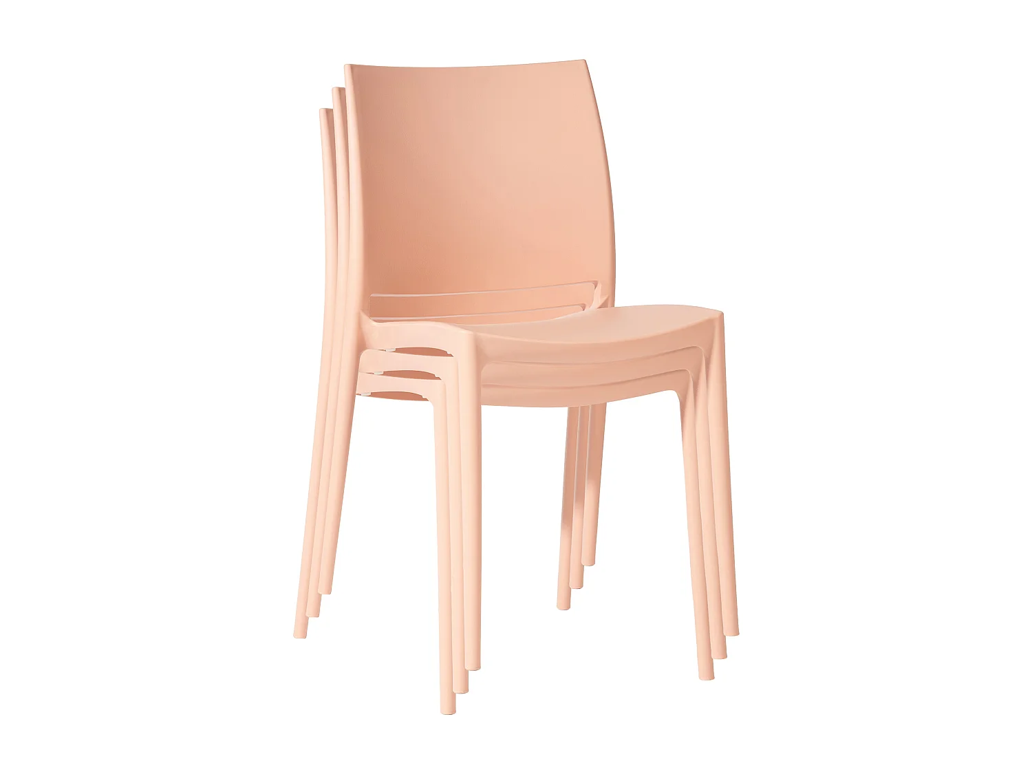 Lot de 2  Chaises de jardin - Plastique - Pêche - Meton
