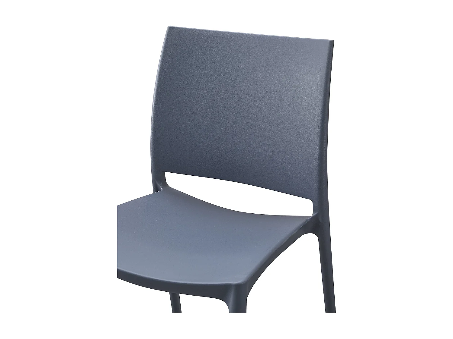 Lot de 2  Chaises de jardin - Plastique - Gris - Meton