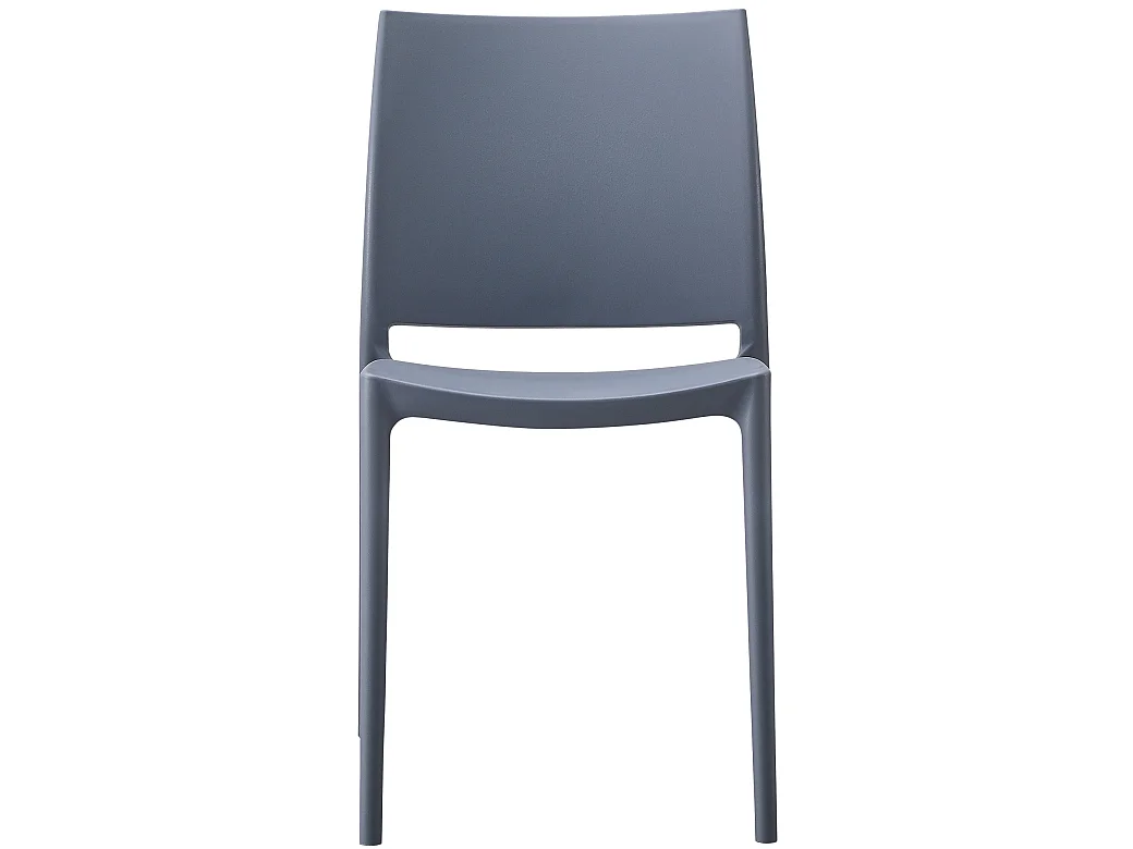 Lot de 2  Chaises de jardin - Plastique - Gris - Meton