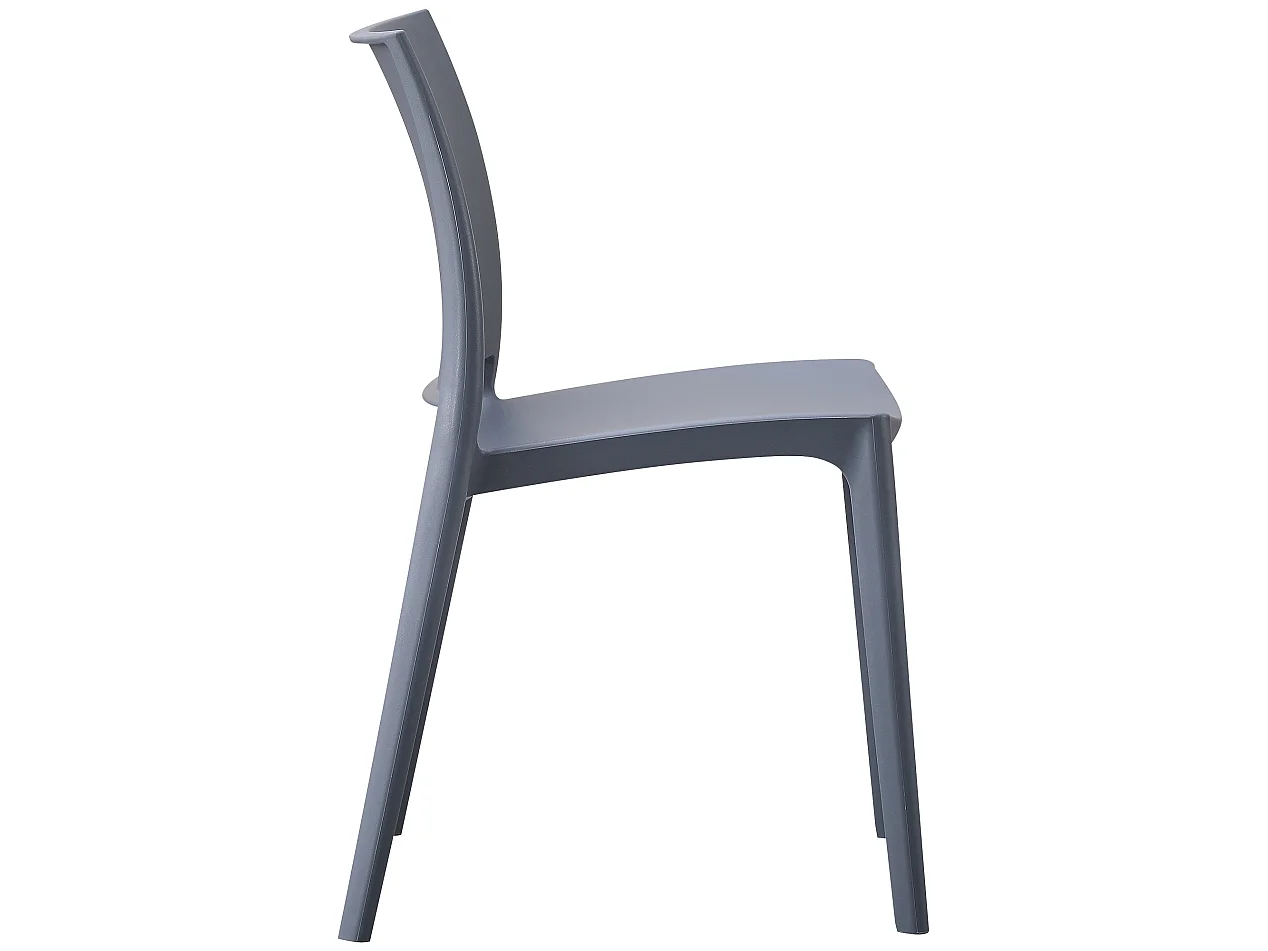 Lot de 2  Chaises de jardin - Plastique - Gris - Meton