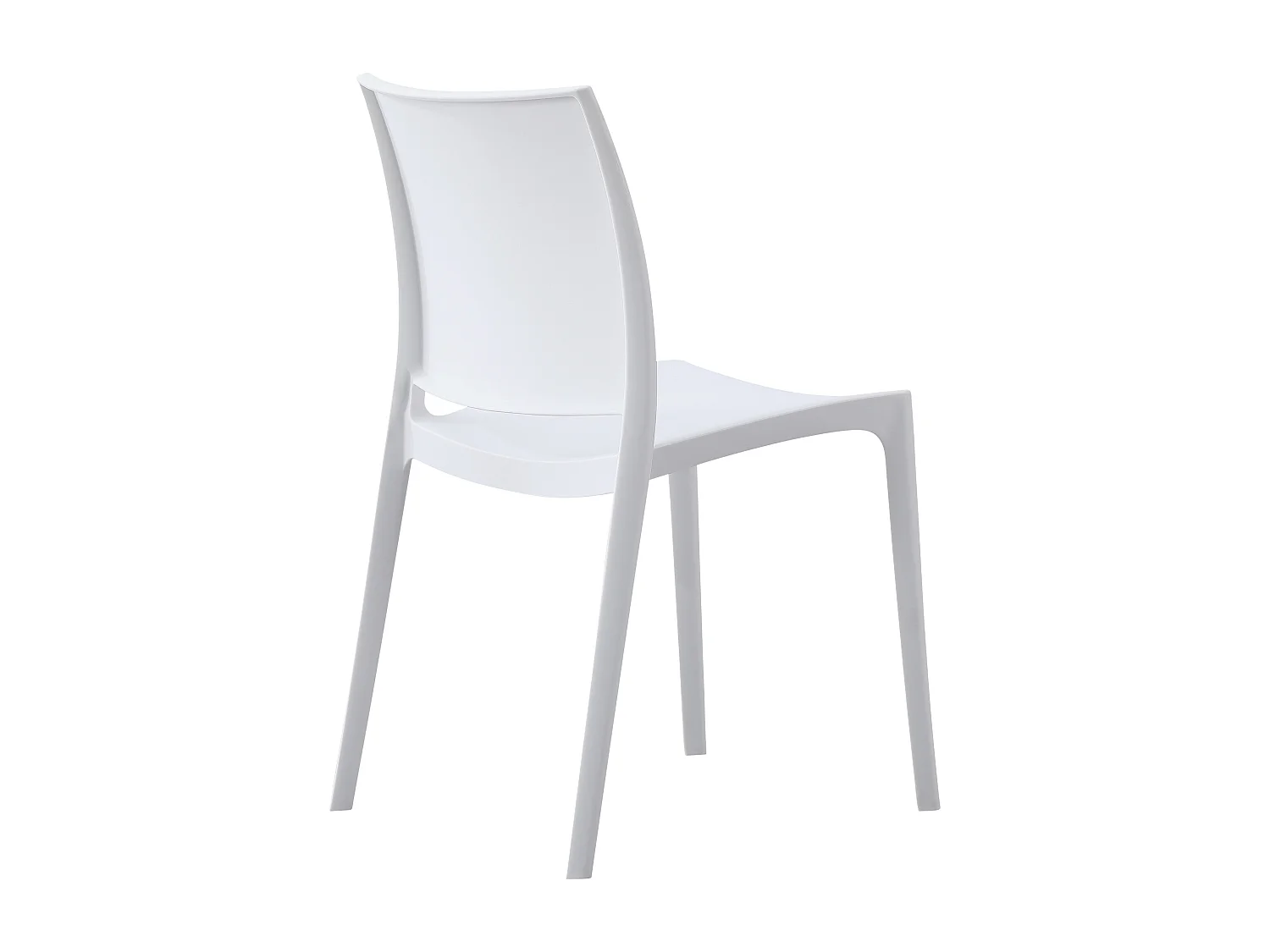 Lot de 2  Chaises de jardin - Plastique - Blanc - Meton