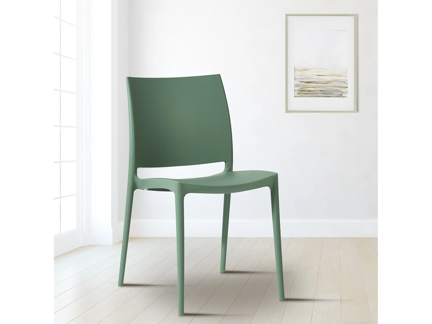 Lot de 2  Chaises de jardin - Plastique - Olive - Meton