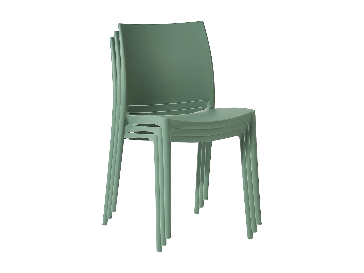 Lot de 2  Chaises de jardin - Plastique - Olive - Meton