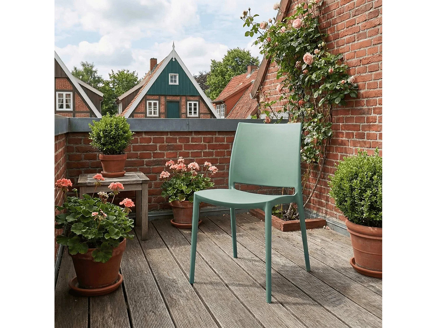 Lot de 2  Chaises de jardin - Plastique - Olive - Meton