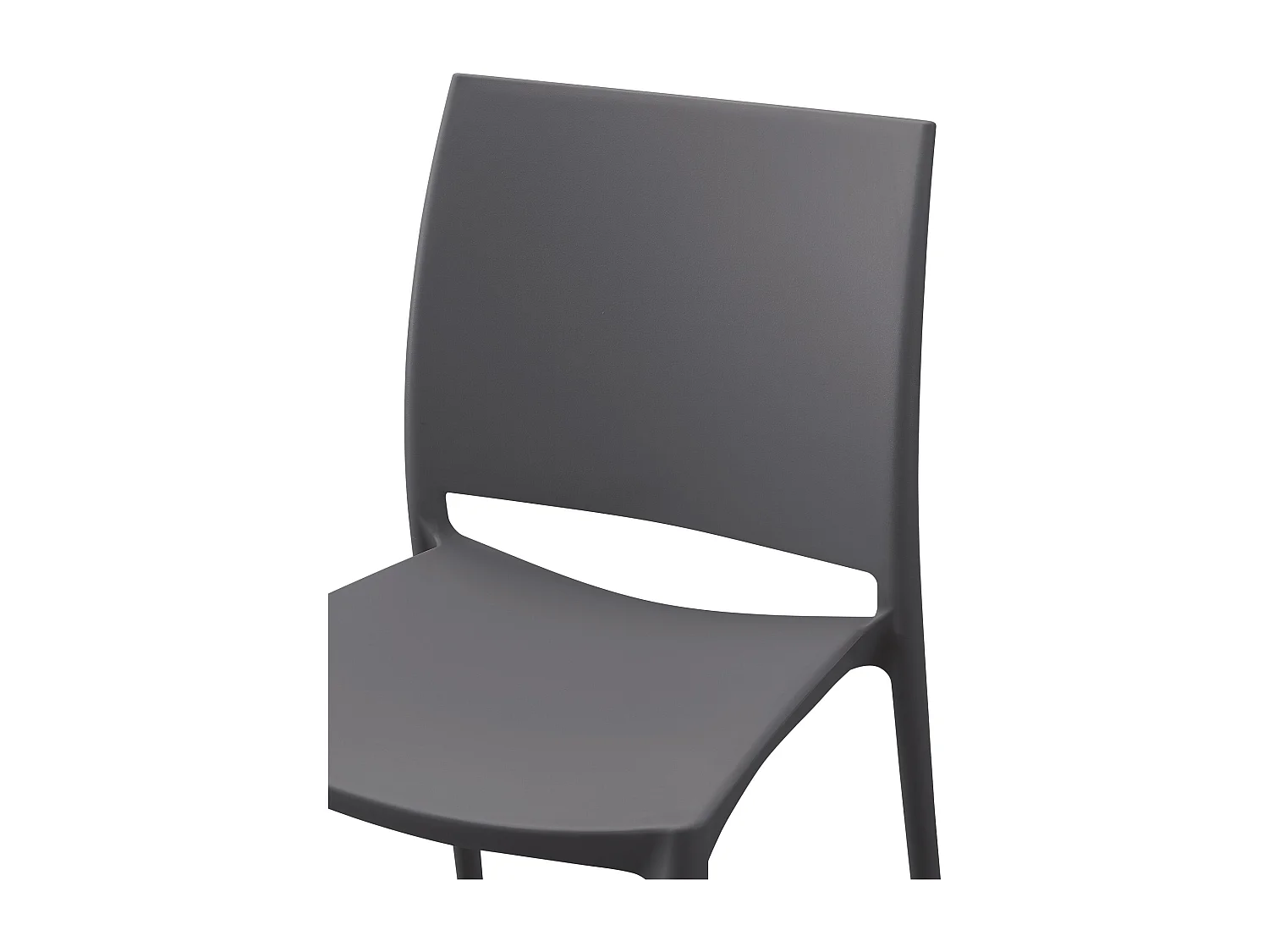 Lot de 2  Chaises de jardin - Plastique - Gris foncé - Meton