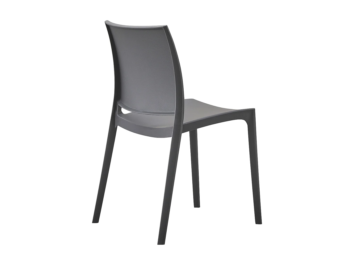 Lot de 2  Chaises de jardin - Plastique - Gris foncé - Meton