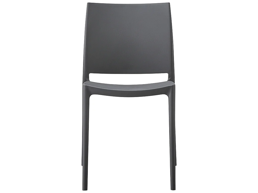 Lot de 2  Chaises de jardin - Plastique - Gris foncé - Meton
