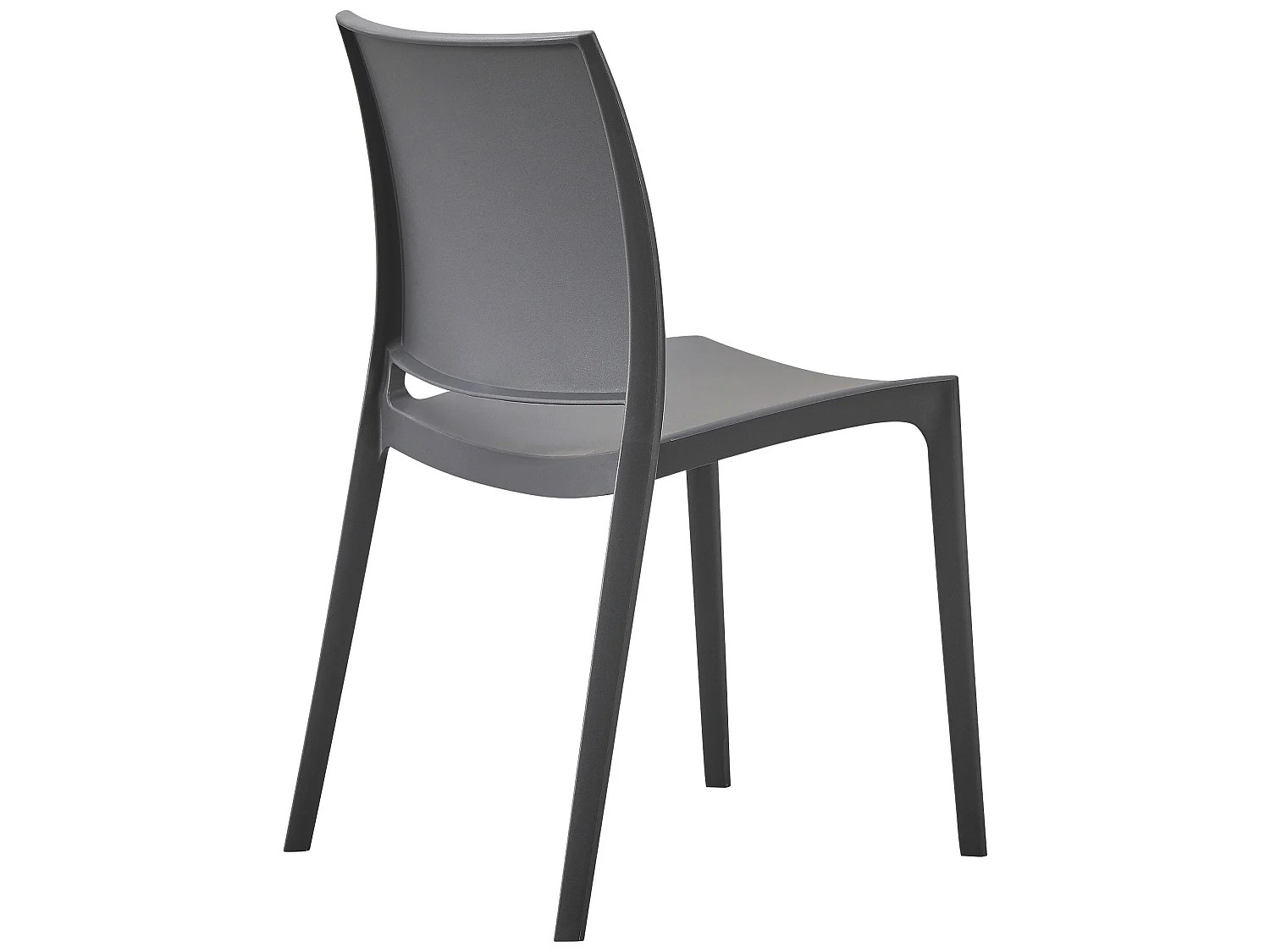 Lot de 2  Chaises de jardin - Plastique - Gris foncé - Meton