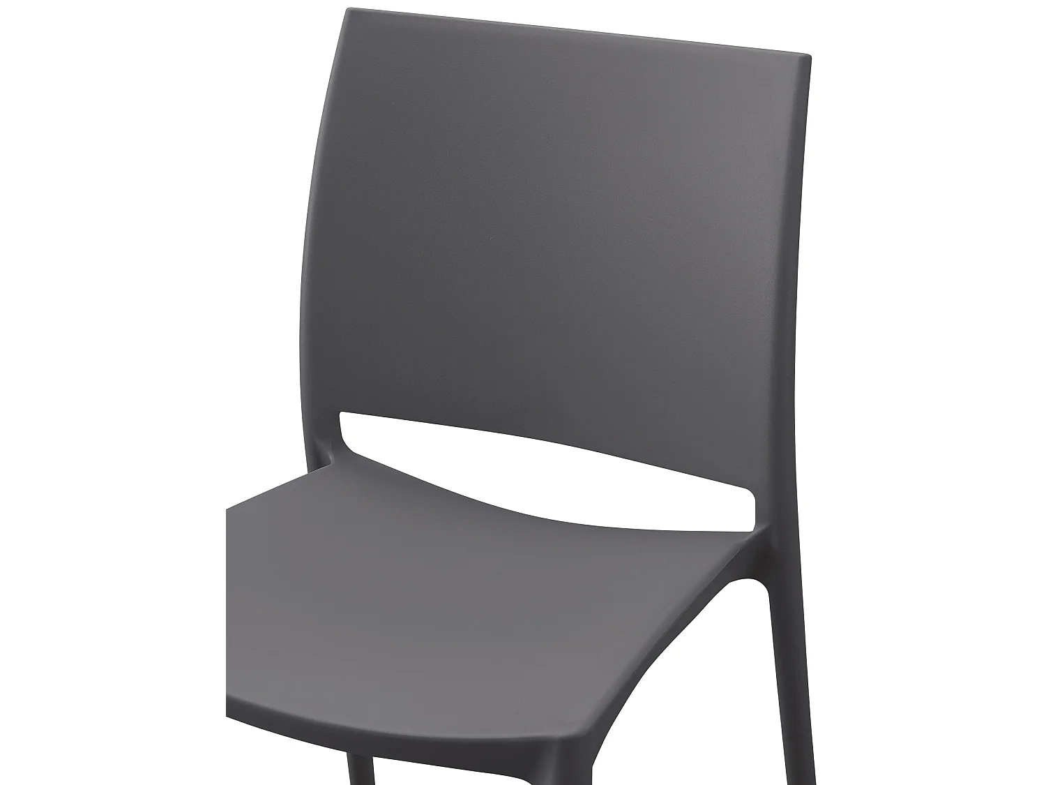 Lot de 2  Chaises de jardin - Plastique - Gris foncé - Meton