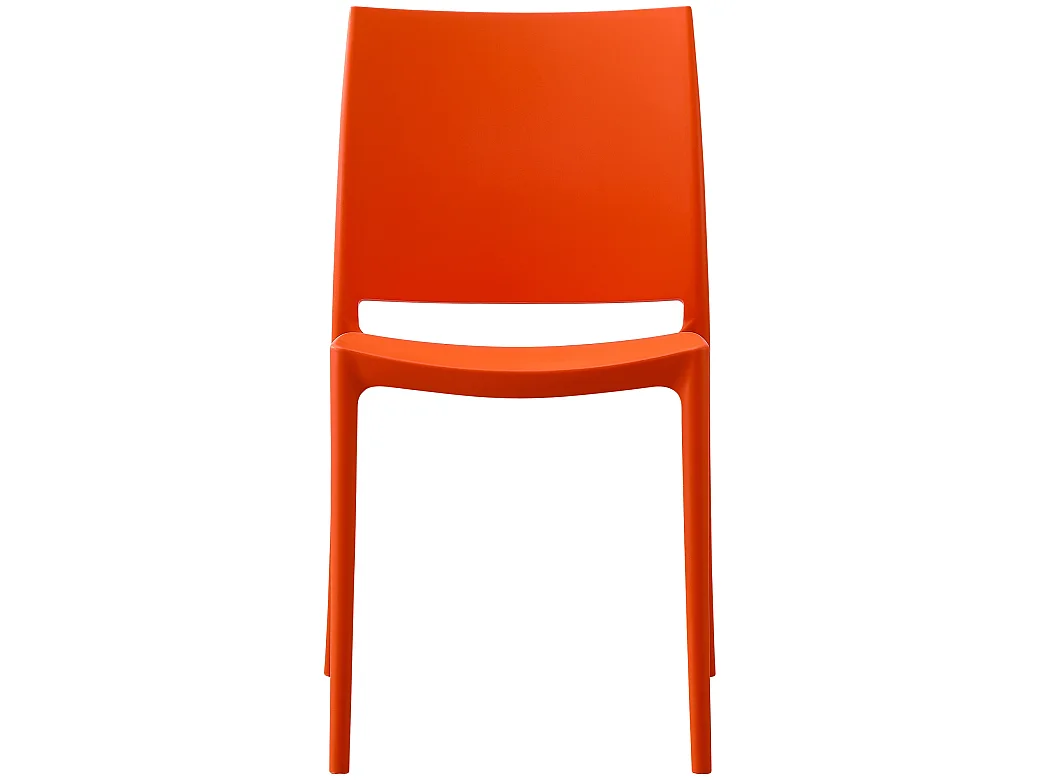 Lot de 2  Chaises de jardin - Plastique - Orange - Meton