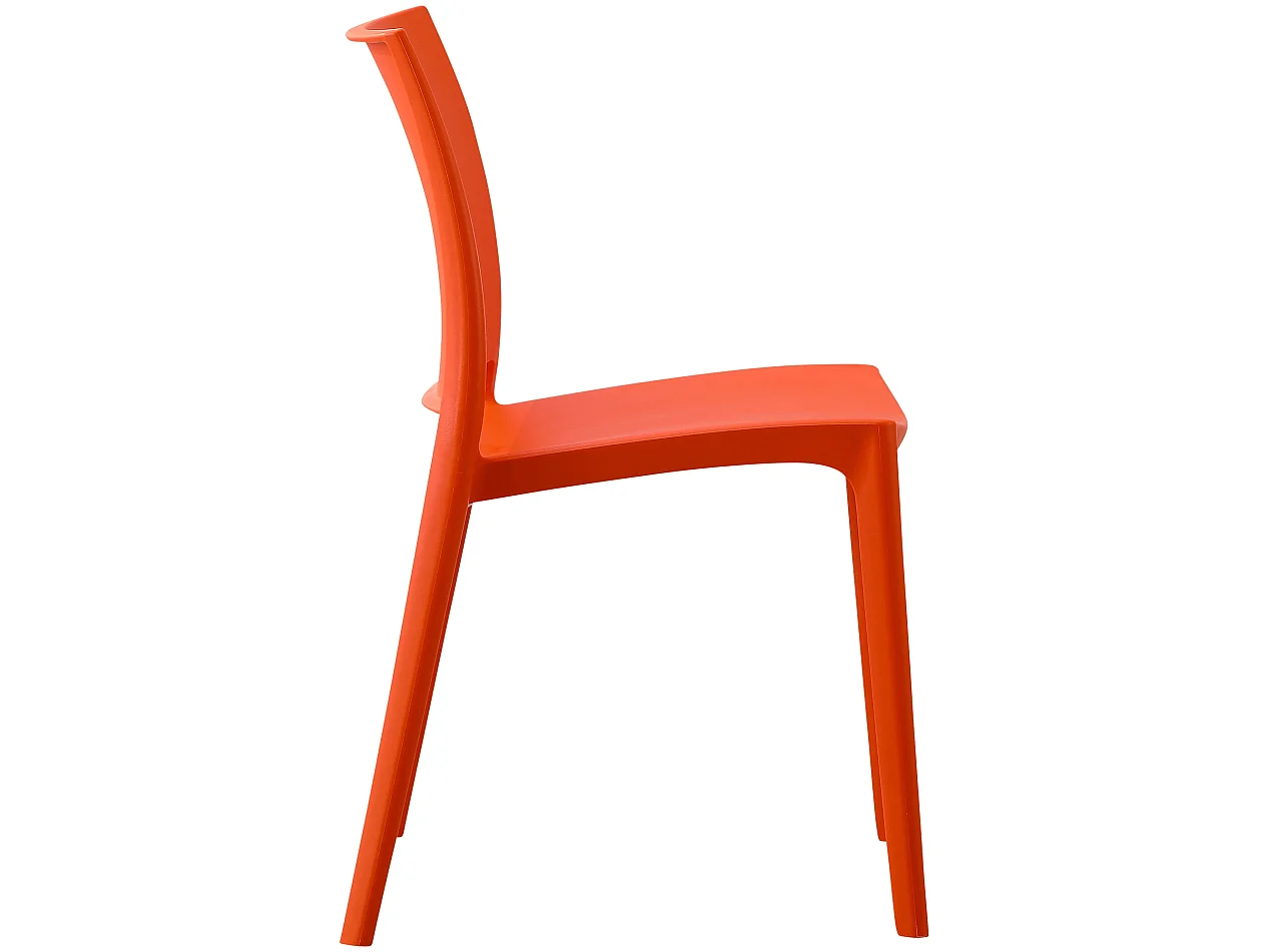 Lot de 2  Chaises de jardin - Plastique - Orange - Meton