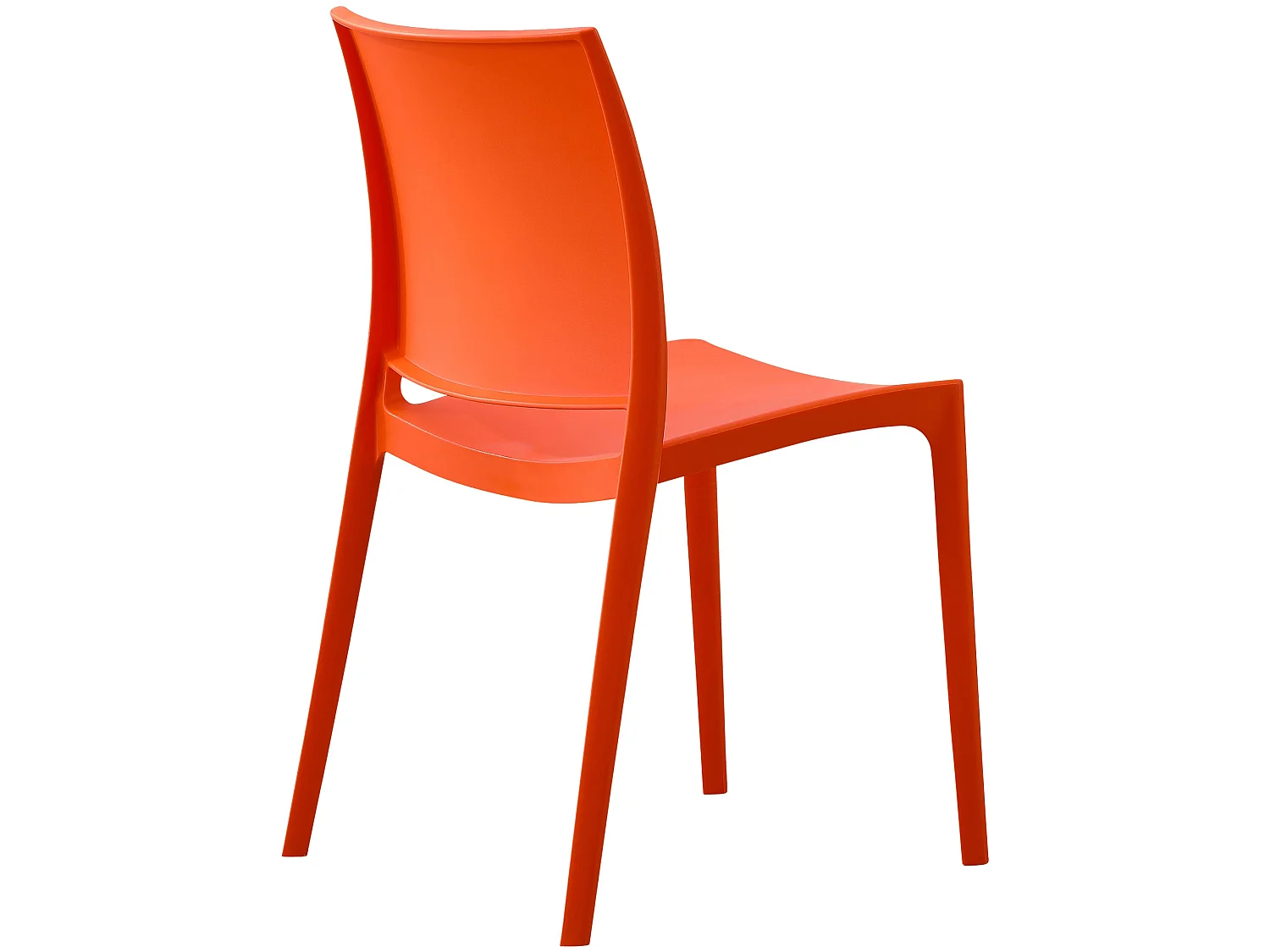 Lot de 2  Chaises de jardin - Plastique - Orange - Meton