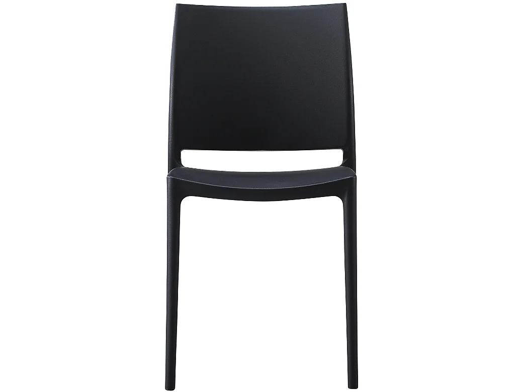 Lot de 2  Chaises de jardin - Plastique - Noir - Meton