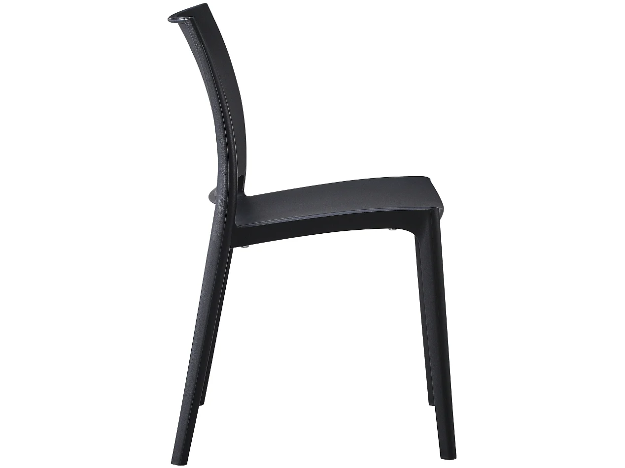 Lot de 2  Chaises de jardin - Plastique - Noir - Meton