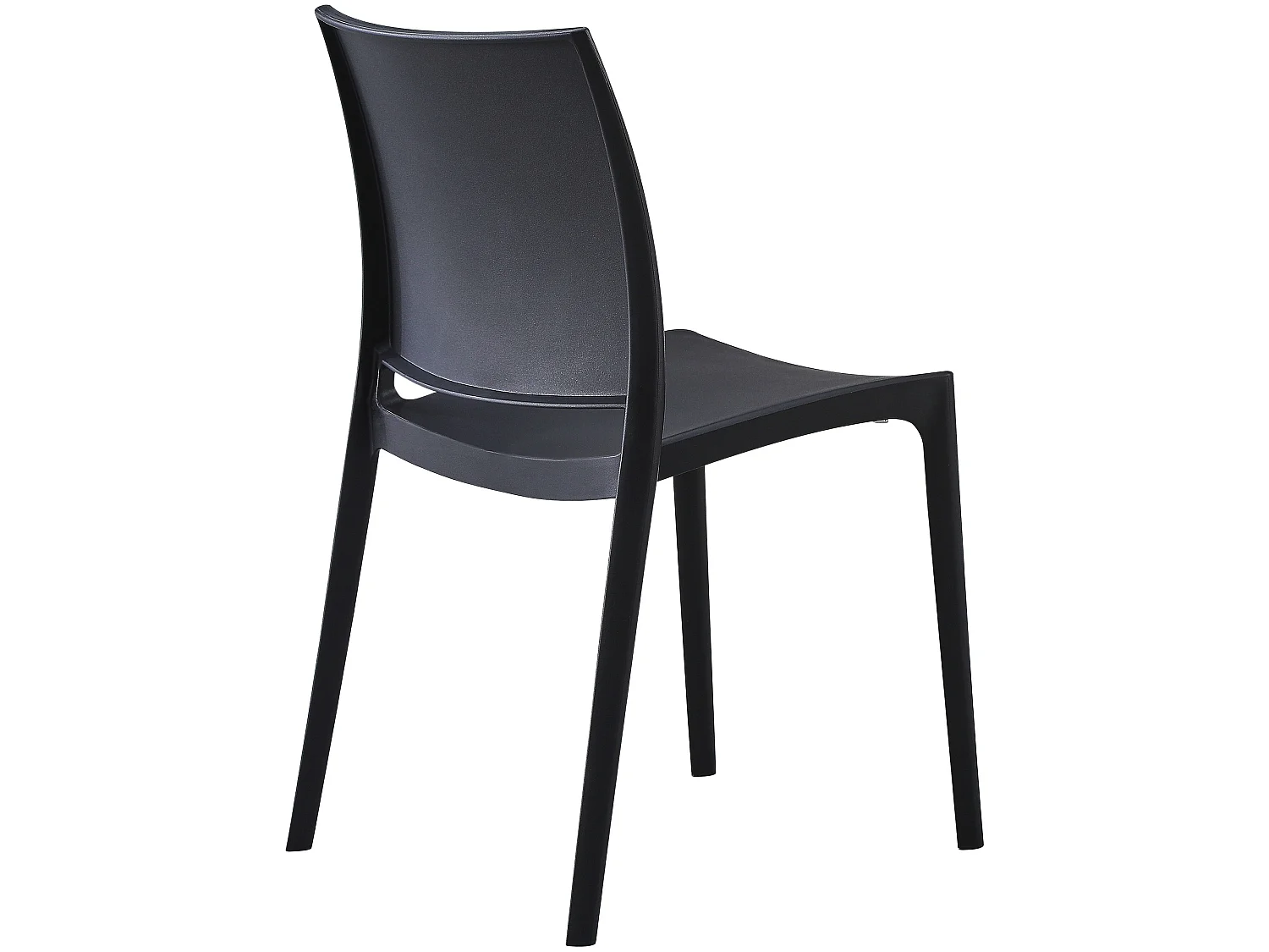 Lot de 2  Chaises de jardin - Plastique - Noir - Meton