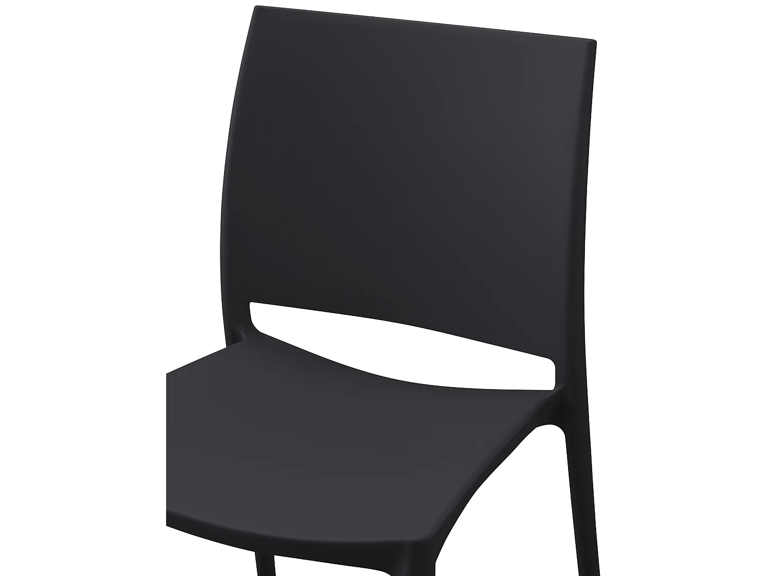 Lot de 2  Chaises de jardin - Plastique - Noir - Meton