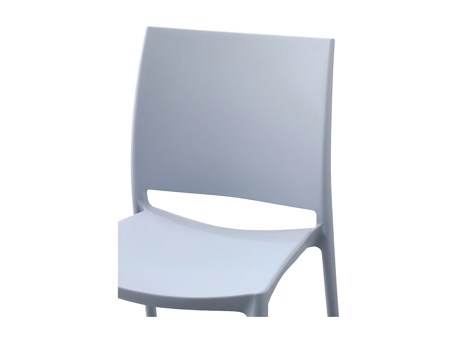 Lot de 2  Chaises de jardin - Plastique - Gris clair - Meton