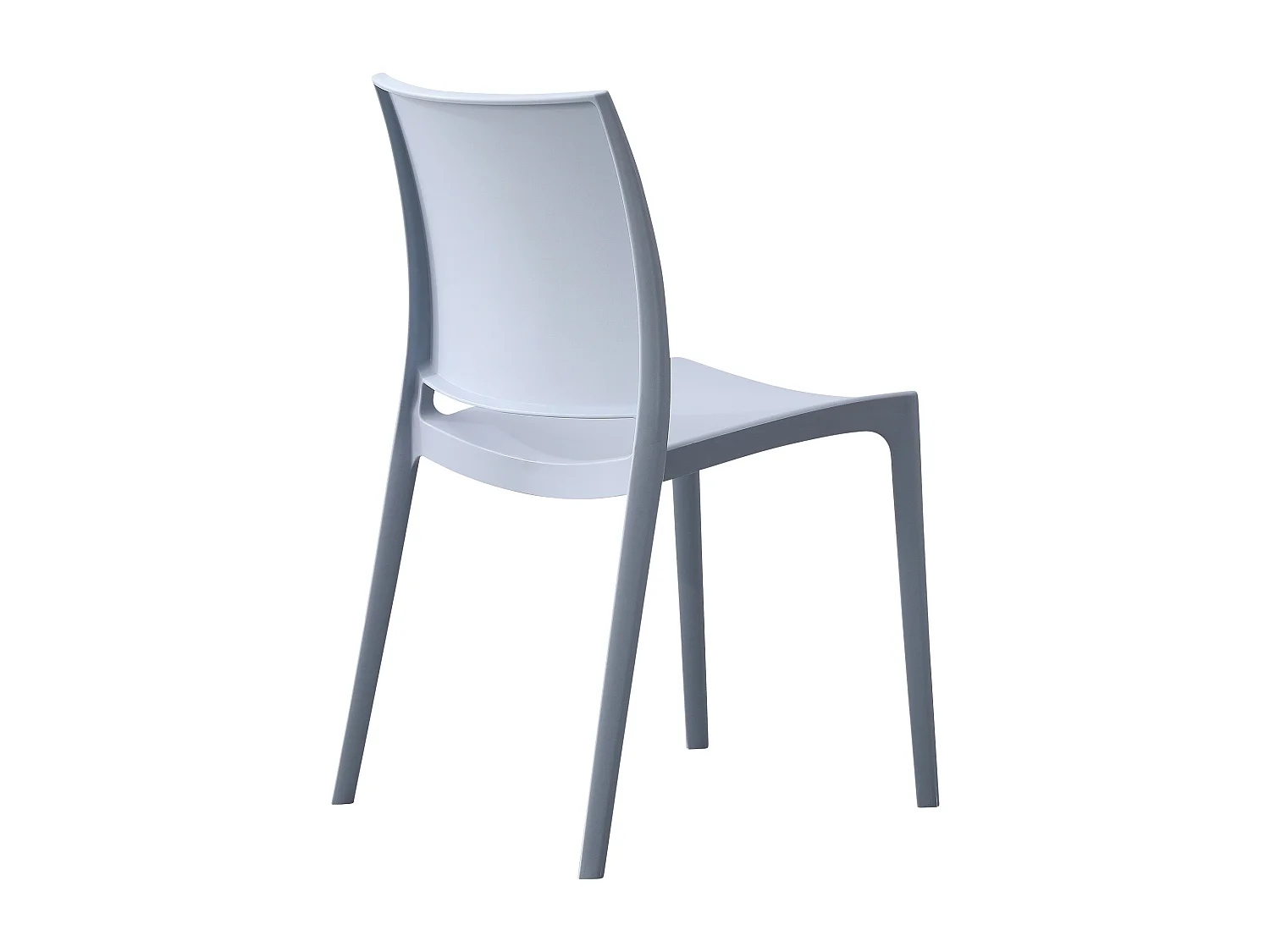 Lot de 2  Chaises de jardin - Plastique - Gris clair - Meton