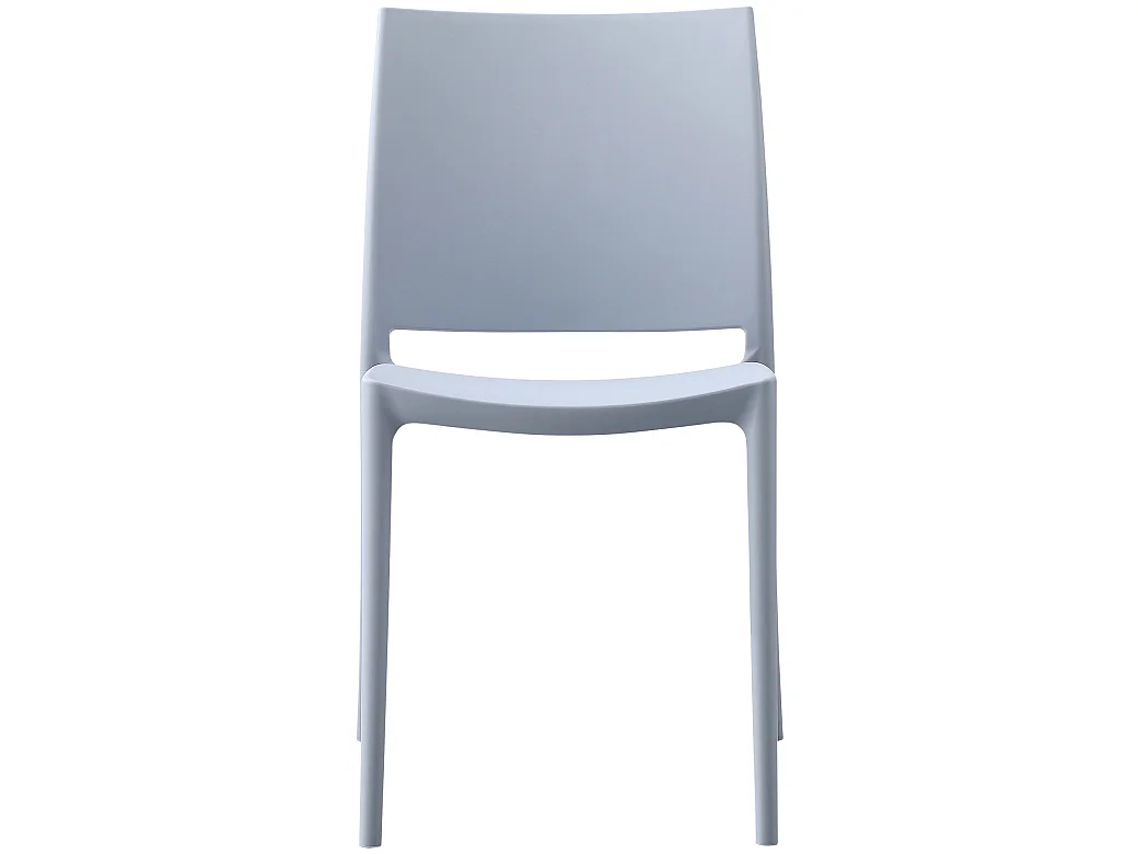 Lot de 2  Chaises de jardin - Plastique - Gris clair - Meton