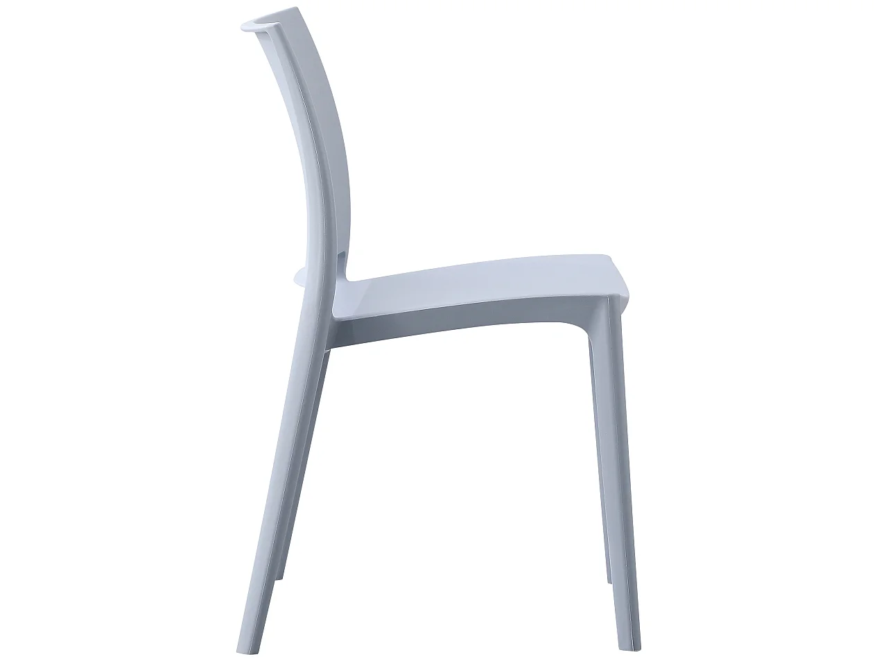 Lot de 2  Chaises de jardin - Plastique - Gris clair - Meton