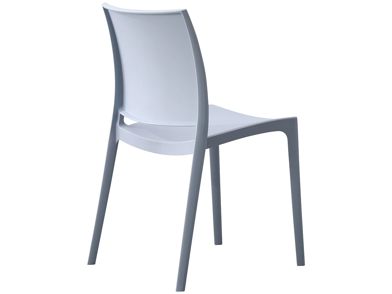 Lot de 2  Chaises de jardin - Plastique - Gris clair - Meton