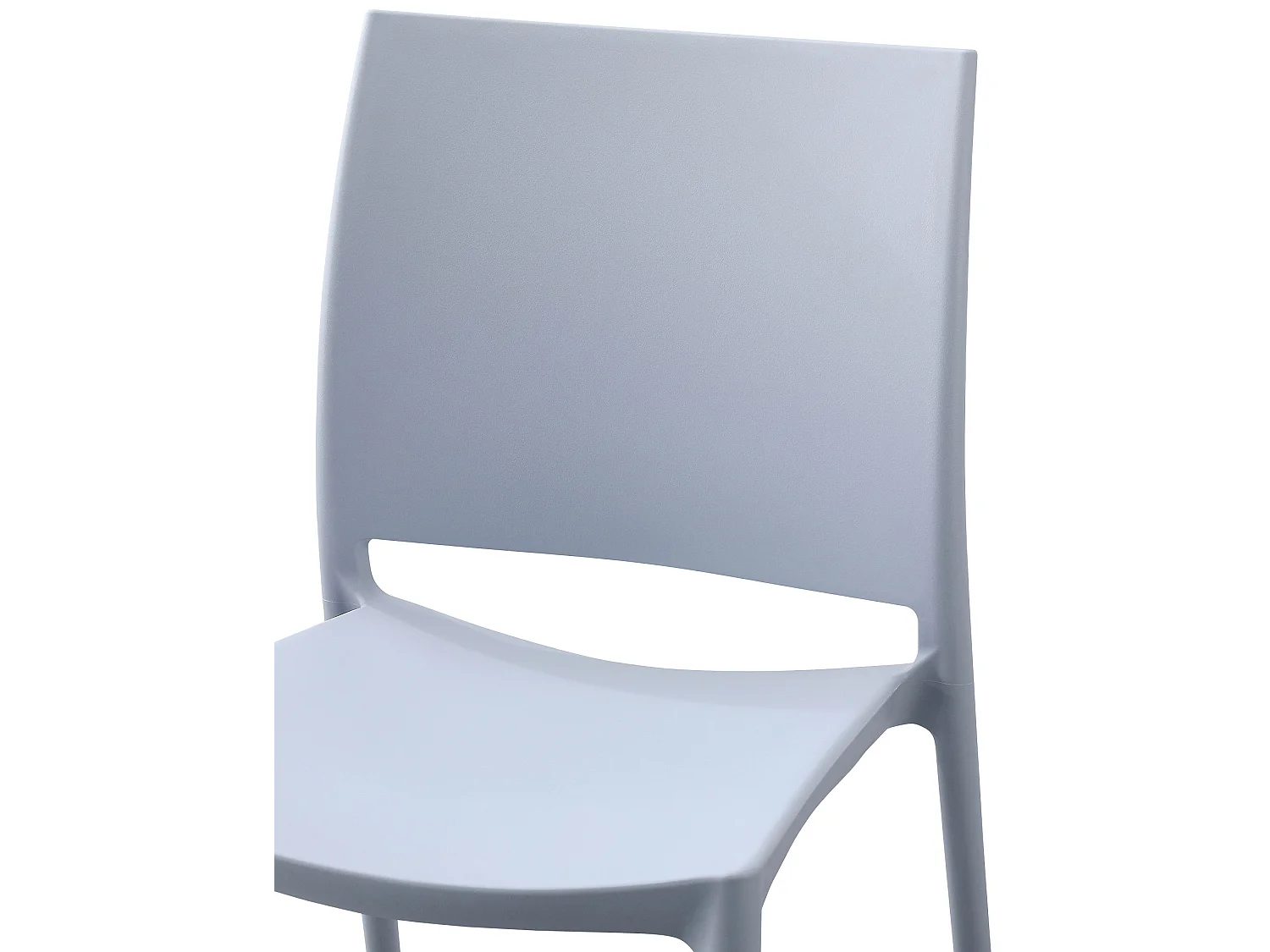 Lot de 2  Chaises de jardin - Plastique - Gris clair - Meton