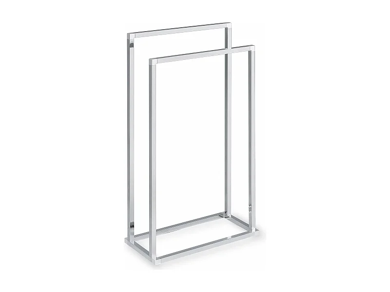 Porte Serviette Salle de Bain MAILO H 84 cm en Métal Chromé, Design Simple et Moderne, Sur Pieds avec Socle Stable