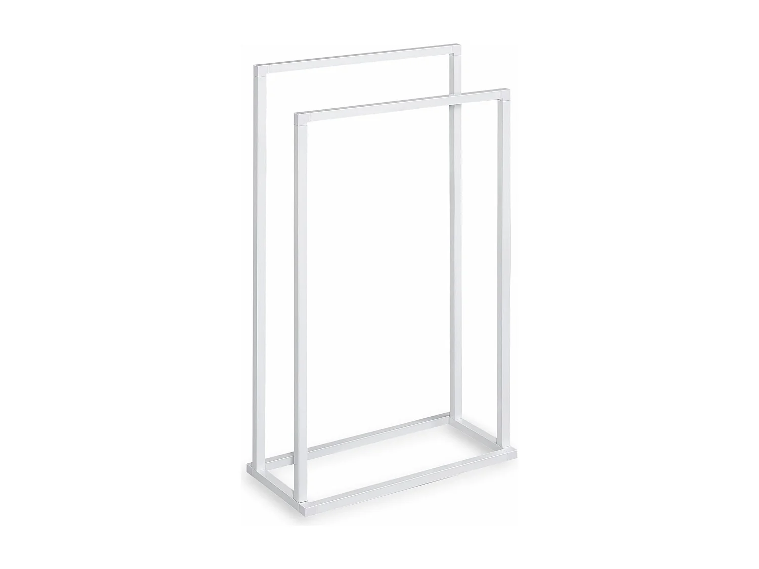 Porte Serviette Salle de Bain MAILO H 84 cm en Métal Blanc, Design Simple et Moderne, Sur Pieds avec Socle Stable