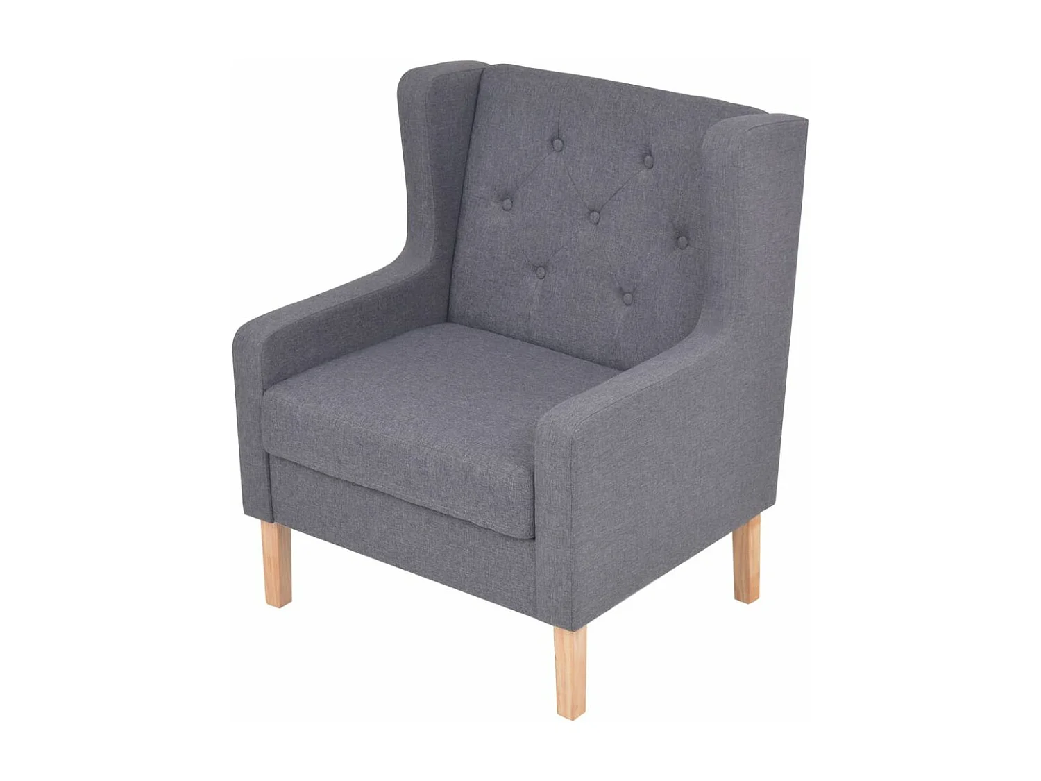 Fauteuil chaise siège lounge tissu grise 76 x 68 x 90 cm 1102324