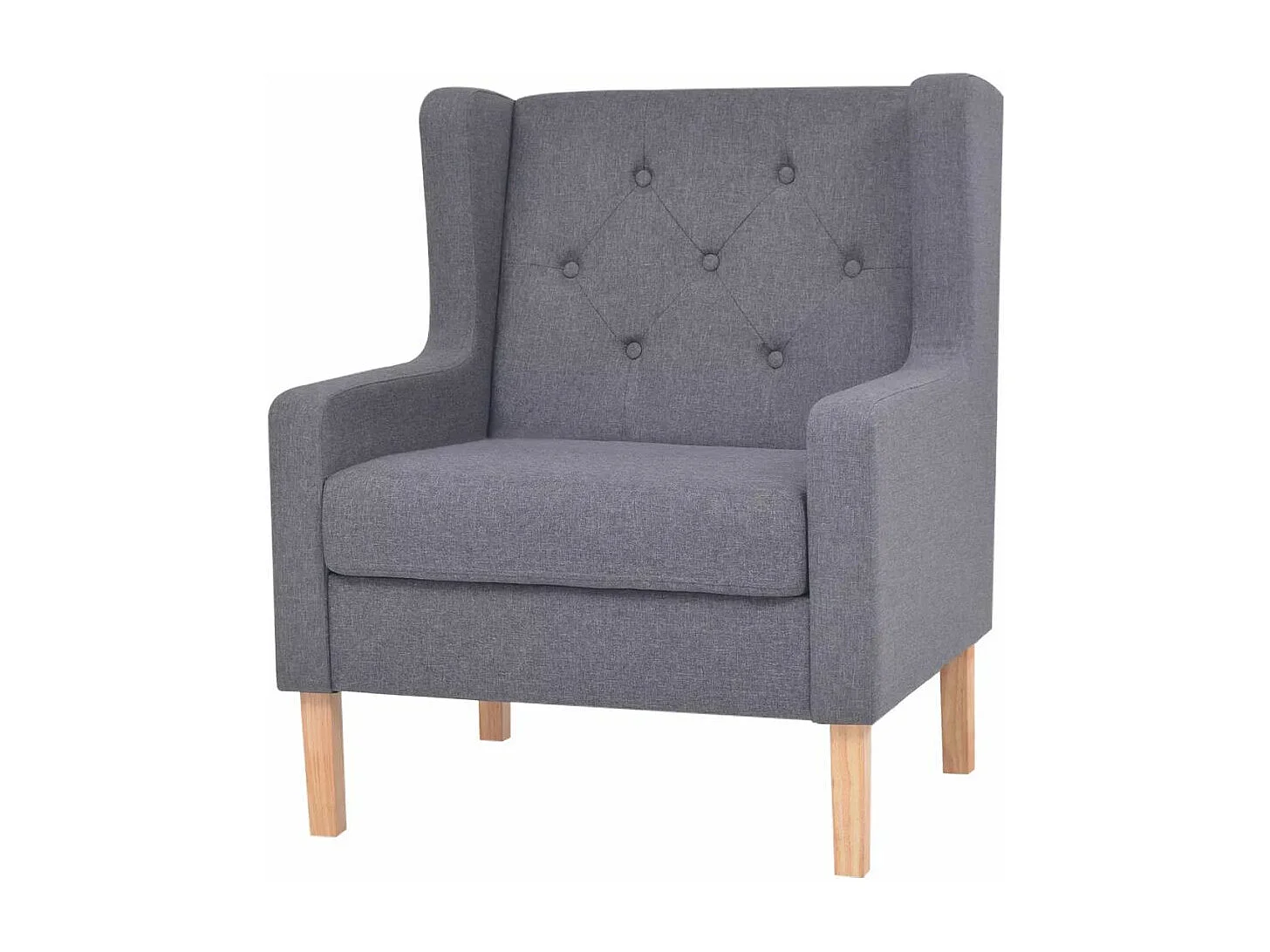 Fauteuil chaise siège lounge tissu grise 76 x 68 x 90 cm 1102324