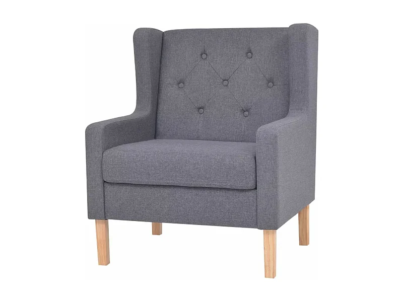 Fauteuil chaise siège lounge tissu grise 76 x 68 x 90 cm 1102324
