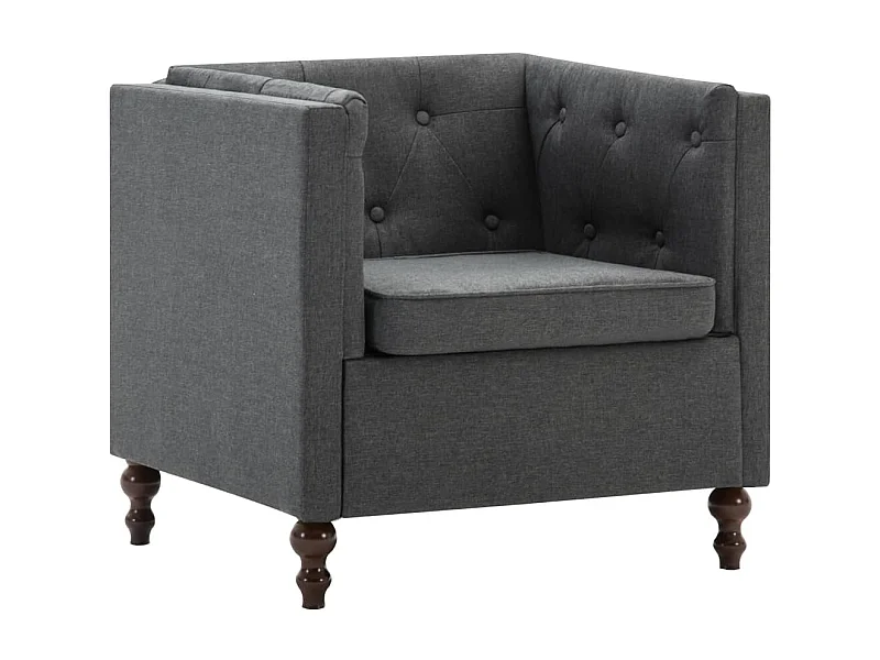 Poltrona poltrona poltrona lounge divano club di design da soggiorno rivestimento in tessuto grigio scuro 1102345