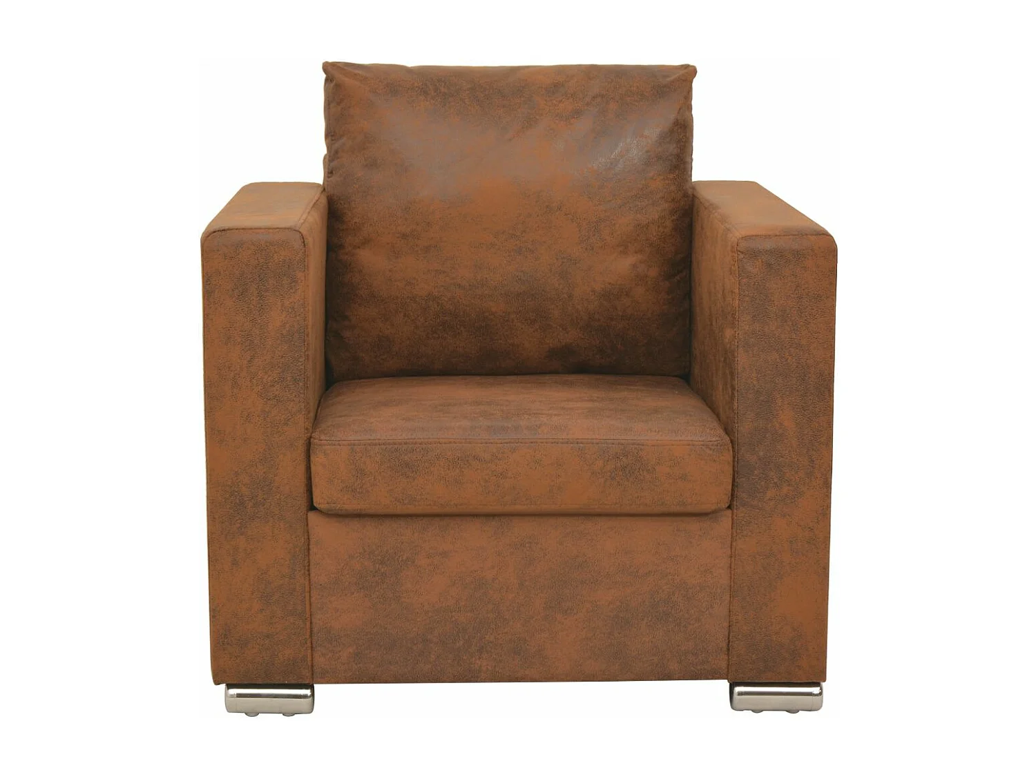 Fauteuil chaise siège lounge cuir marron 82 x 73 x 82 cm 1102124/3