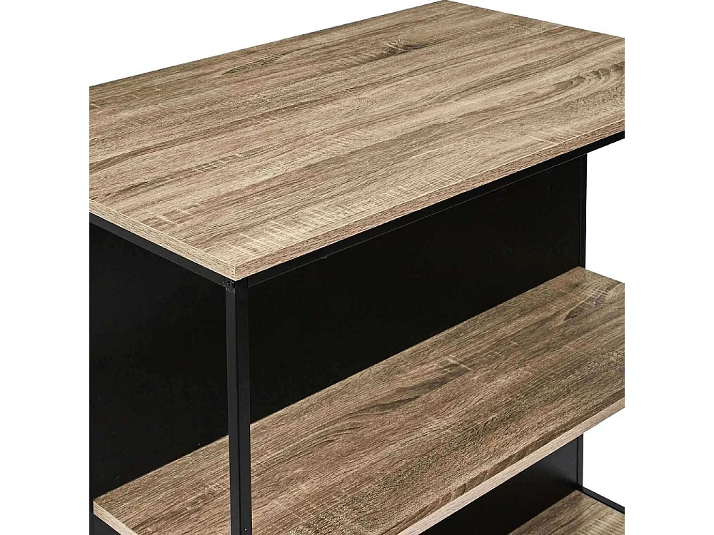 Table Ilot 2 Tabourets Loka Marron, Noir