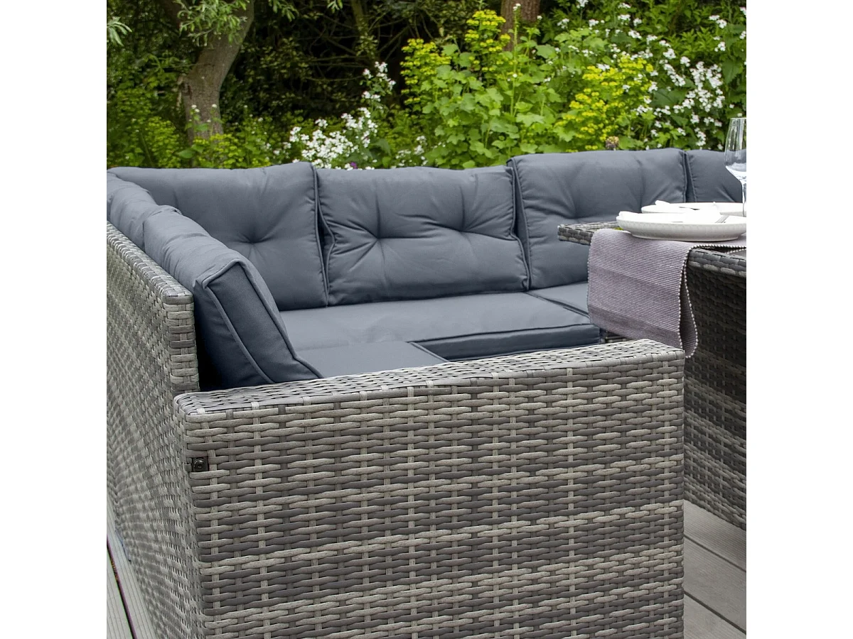 Set Muebles de Jardin Esquinero de Ratán - Gris
