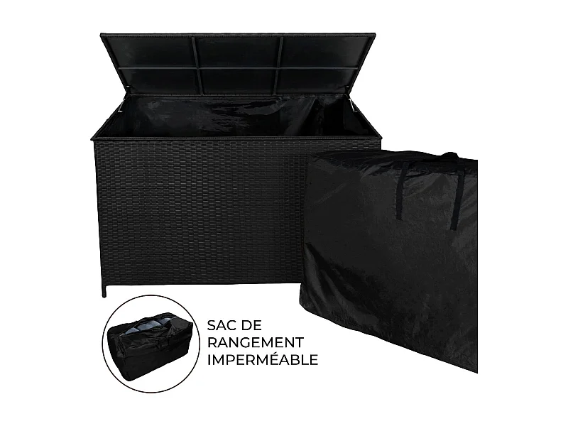 Contenitore per cuscini in rattan – Nero