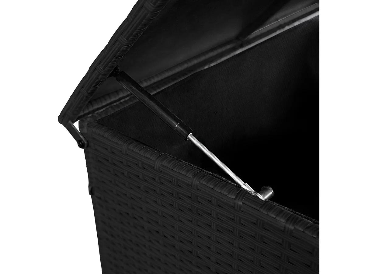 Caja de Almacenamiento para Exterior de Ratán - Negro