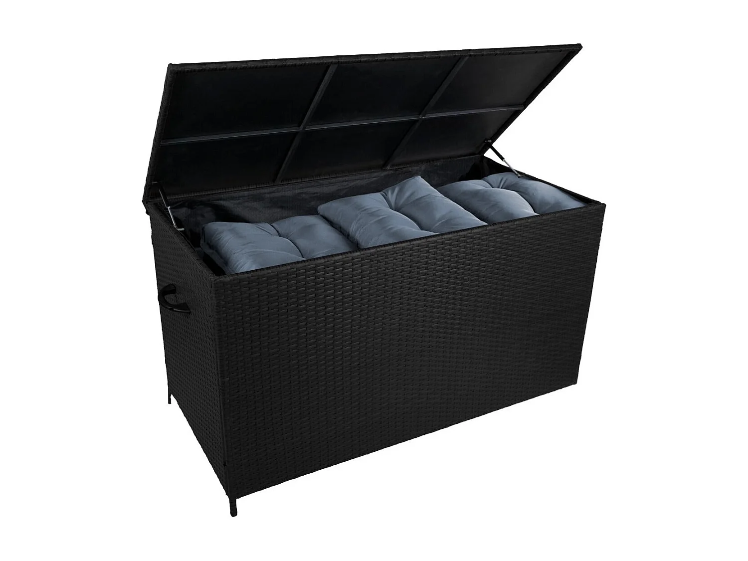 Caja de Almacenamiento para Exterior de Ratán - Negro