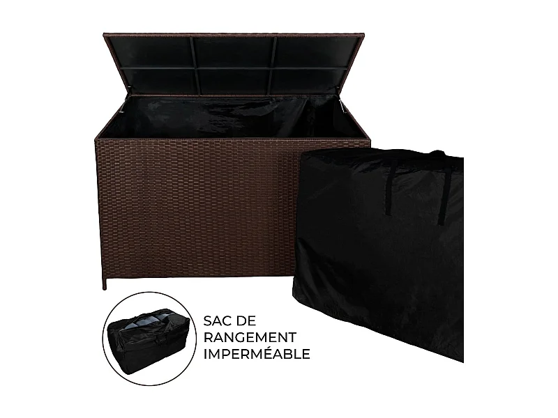 Contenitore per cuscini in rattan – Marrone