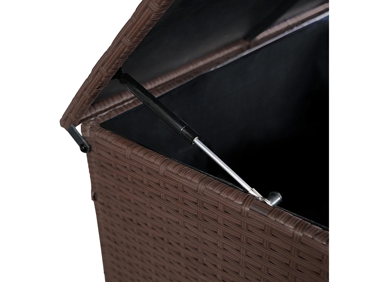Coffre de Rangement Extérieur en Rotin Marron – 582 L