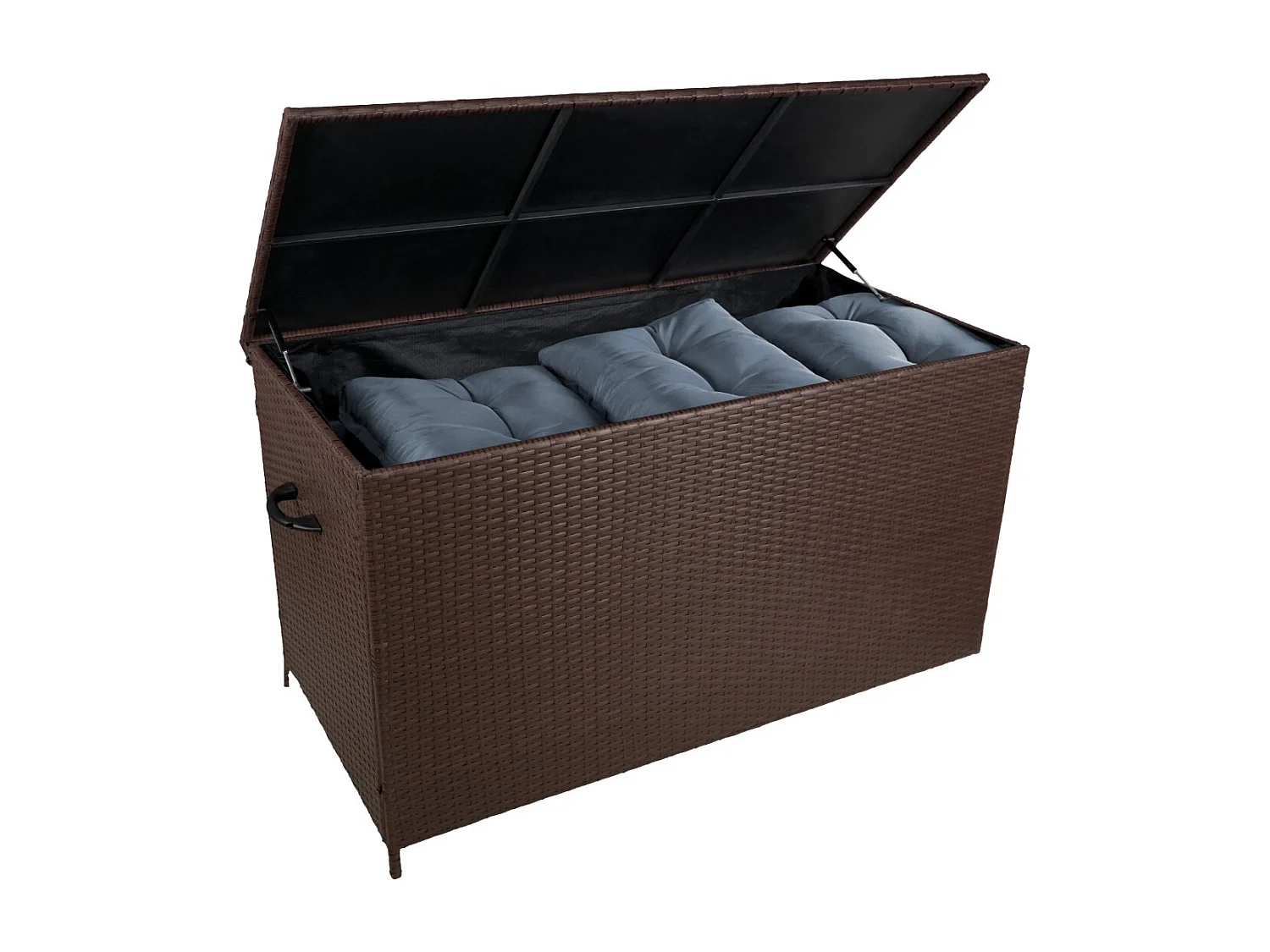 Coffre de Rangement Extérieur en Rotin Marron – 582 L