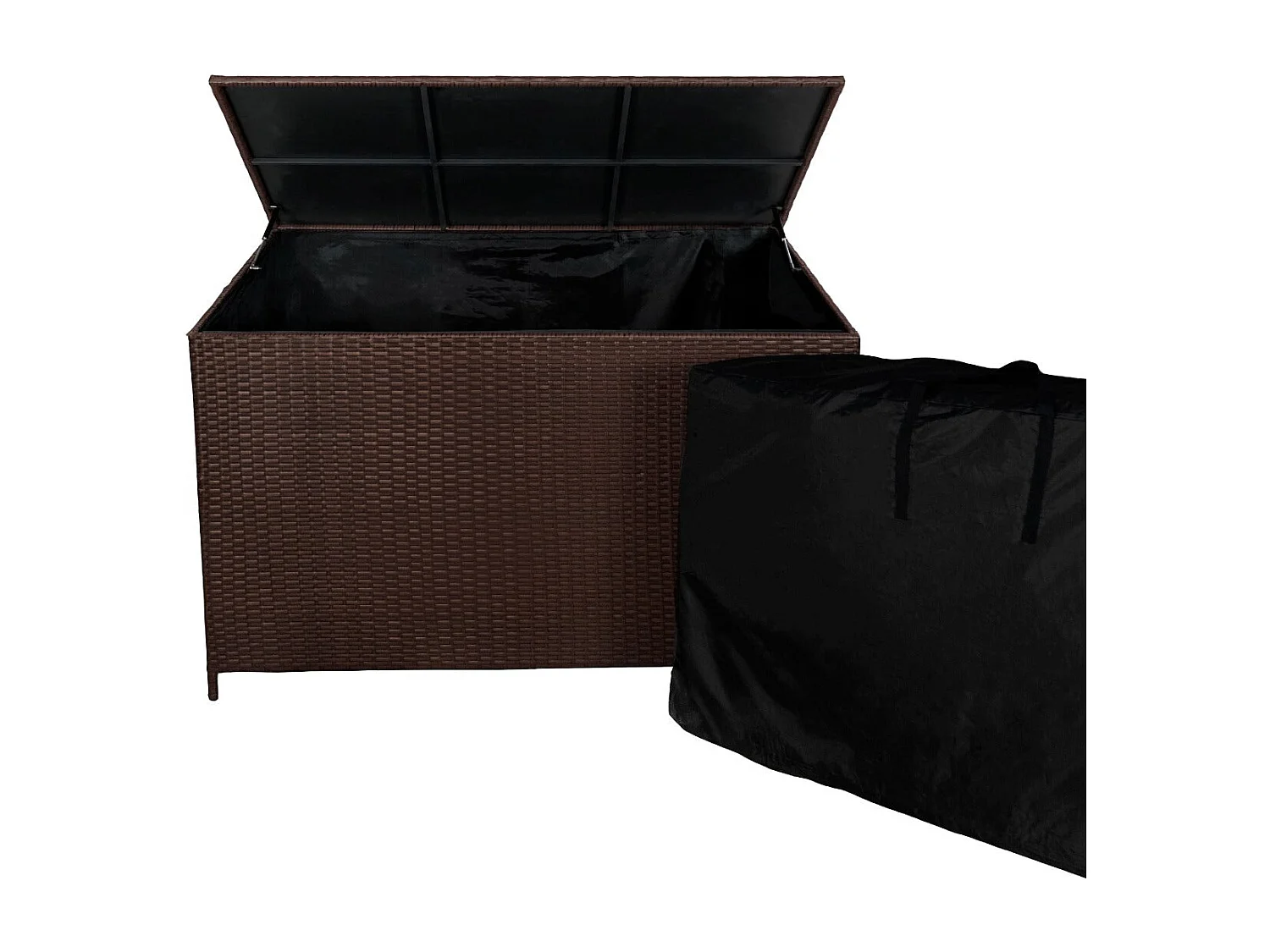 Caja de Almacenamiento para Exterior de Ratán - Marrón