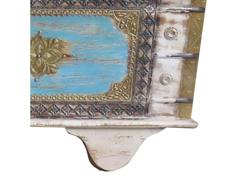 Baú de madeira azul 146x40x45h cm