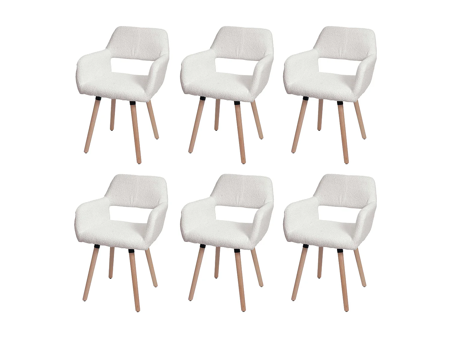 Chaise de salle à manger MCW-A50 II (lot de 6),  crème