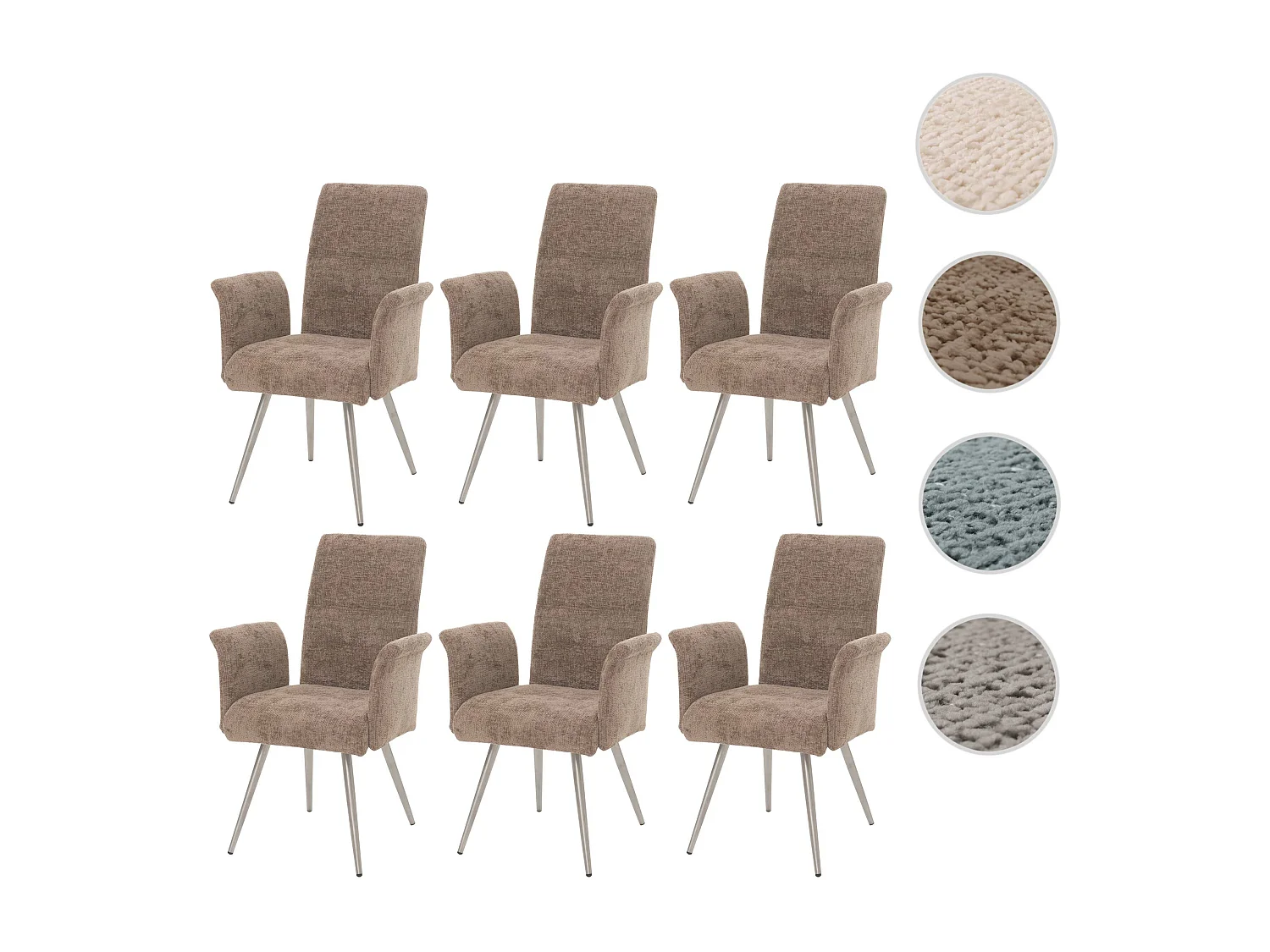 Krzesło do jadalni MCW-G55 (zestaw 6 sztuk),  brązowy