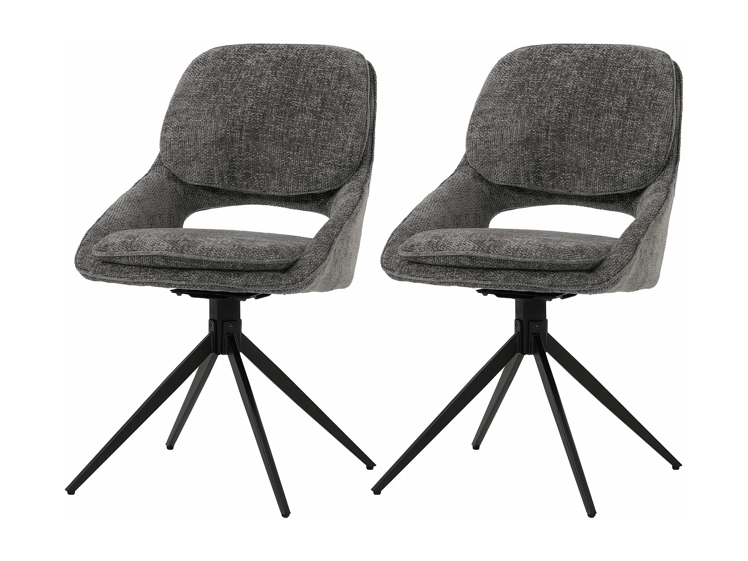 Eetkamerstoel MCW-N73 (set van 2),  donkergrijs