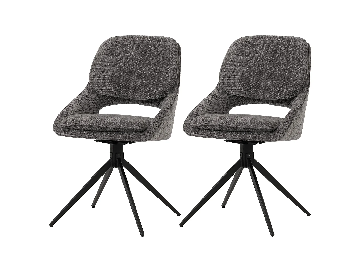 Esszimmerstuhl MCW-N73 (2er-Set), Dunkelgrau