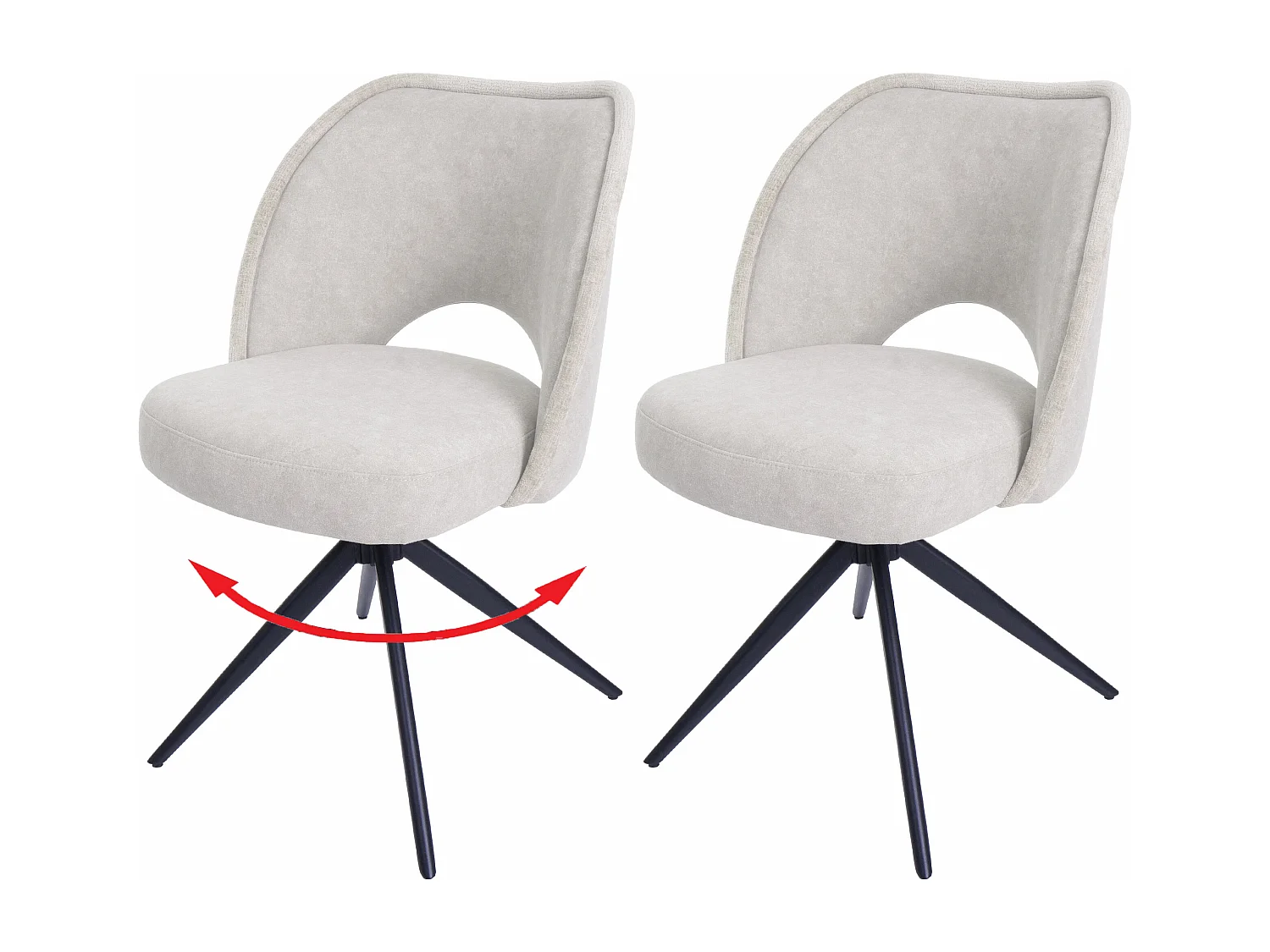 Chaise de salle à manger MCW-N72 (lot de 2),  crème