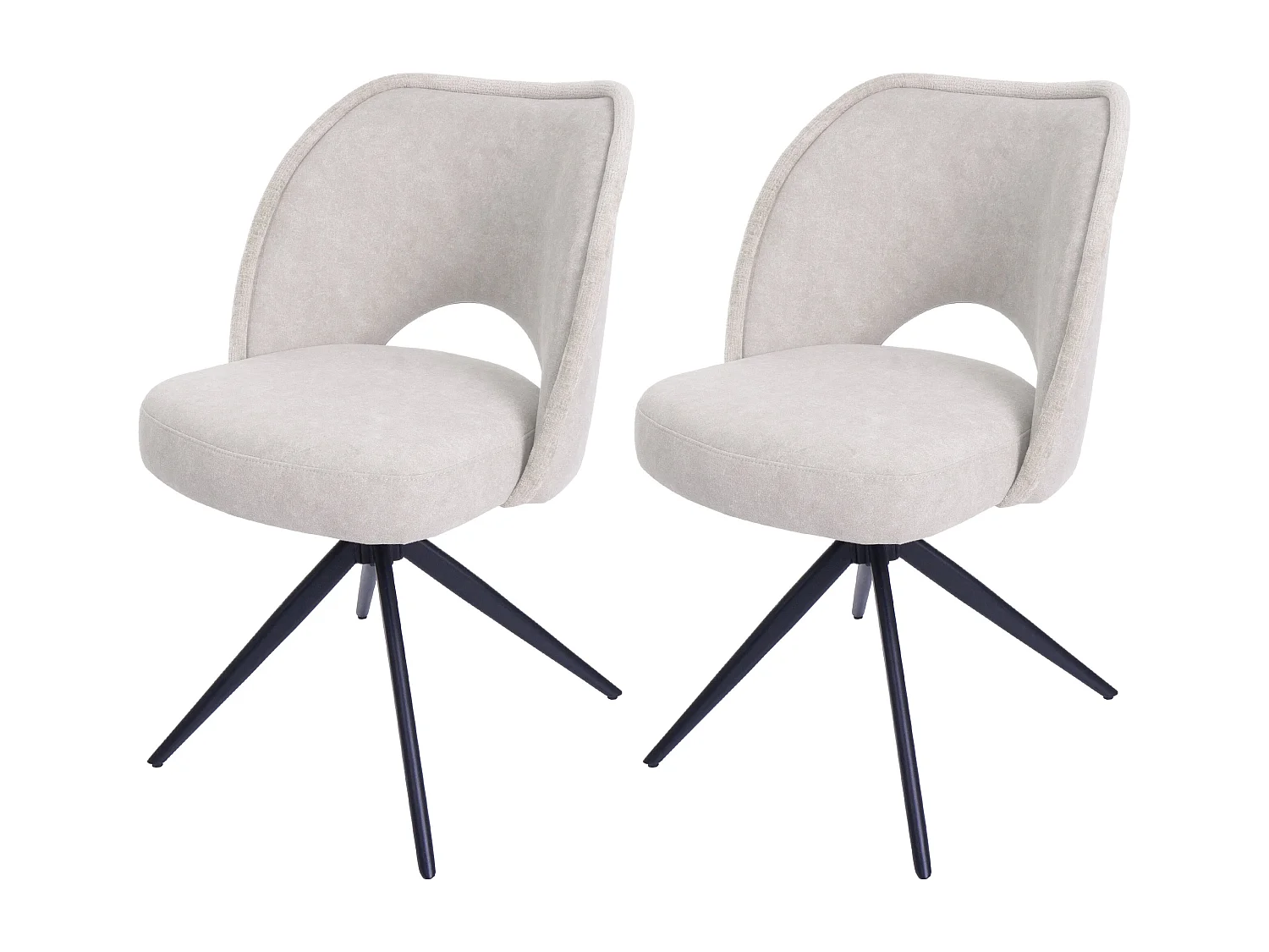Chaise de salle à manger MCW-N72 (lot de 2),  crème