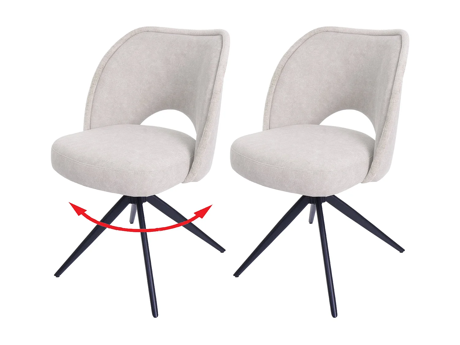 Chaise de salle à manger MCW-N72 (lot de 2),  crème